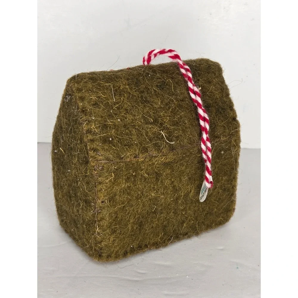 Felt Gingerbread House Brown Christmas Ornament Embroidered Wool Holiday